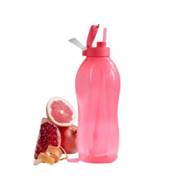 Ecofles 2 liter met rietje roze